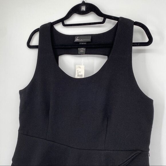 NWT Lane Bryant Asymmetric Peplum Tiered Hem Open Back Sleeveless Dress - Picture 2 of 14